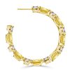 Luxury Yellow Topaz Hoop Earrings - 18K Gold Plated Sterling Silver