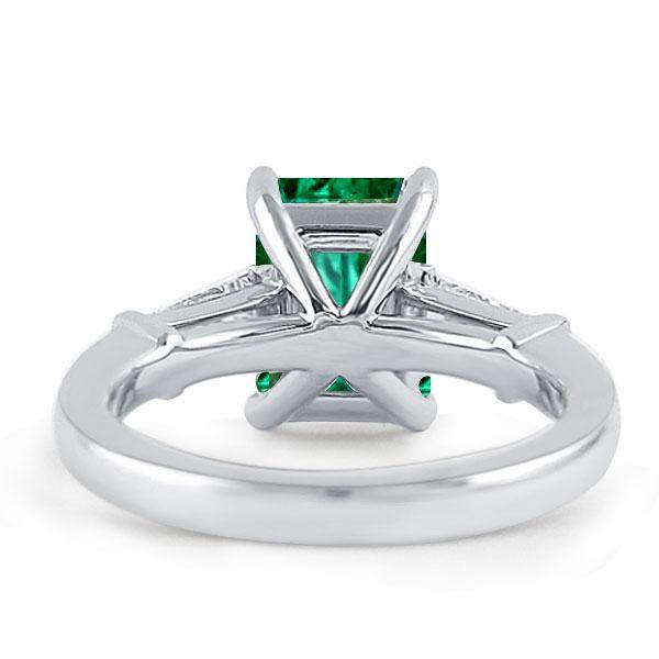 Three Stone Sterling Silver Engagement Ring for Women - 2.5 CT Center Stone