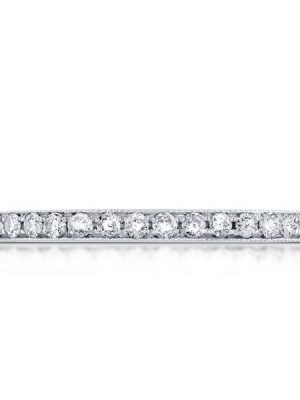 White Sapphire Half Eternity Wedding Band - Sterling Silver