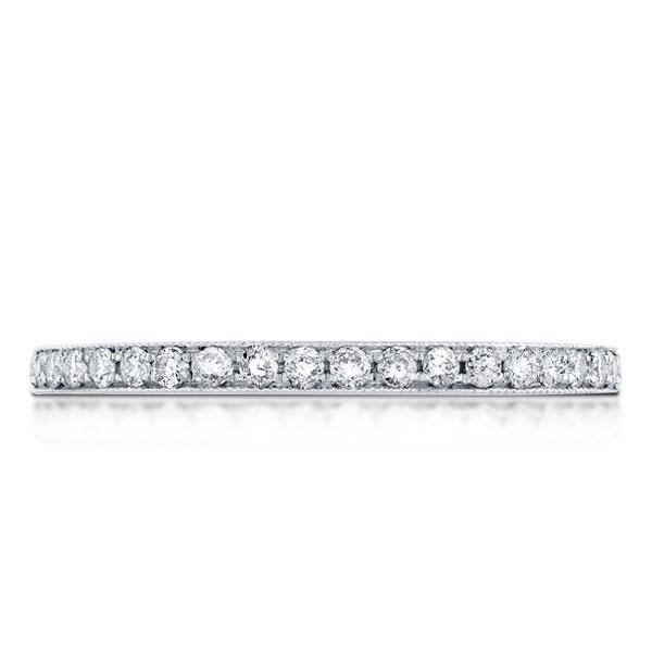 White Sapphire Half Eternity Wedding Band - Sterling Silver