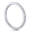 White Sapphire Half Eternity Wedding Band - Sterling Silver