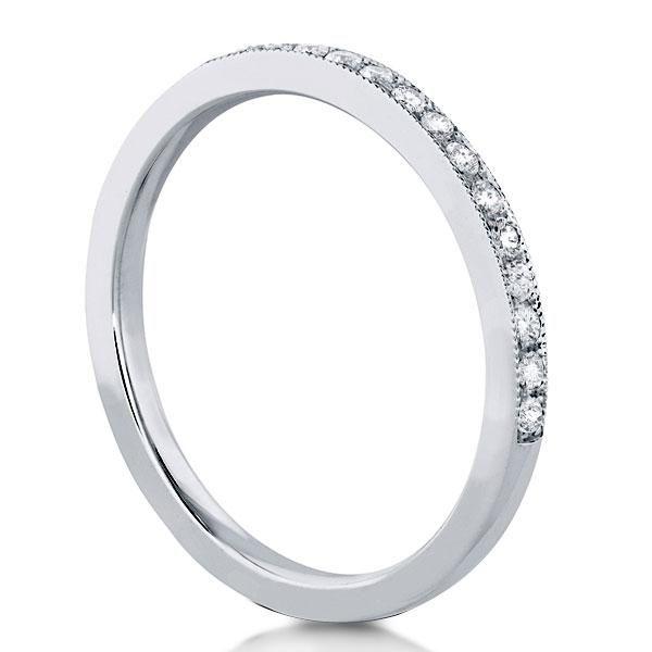 White Sapphire Half Eternity Wedding Band - Sterling Silver