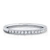 White Sapphire Half Eternity Wedding Band - Sterling Silver