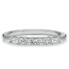 Five Stone Cushion Cut Wedding Band for Women in Sterling Silver