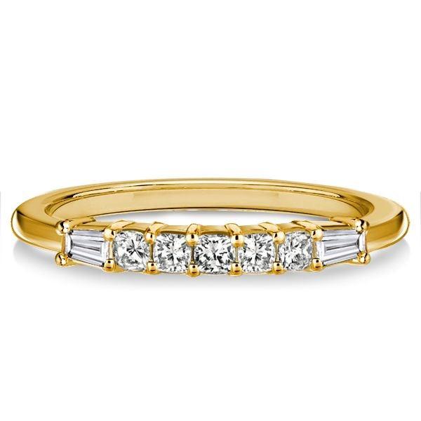 Five Stone Cushion Cut Wedding Band for Women in Sterling Silver