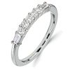 Five Stone Cushion Cut Wedding Band for Women in Sterling Silver