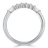 Five Stone Cushion Cut Wedding Band for Women in Sterling Silver