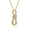 Infinity White Sapphire Pendant Necklace - 18K Gold Plated Sterling Silver