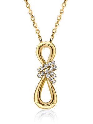 Infinity White Sapphire Pendant Necklace - 18K Gold Plated Sterling Silver