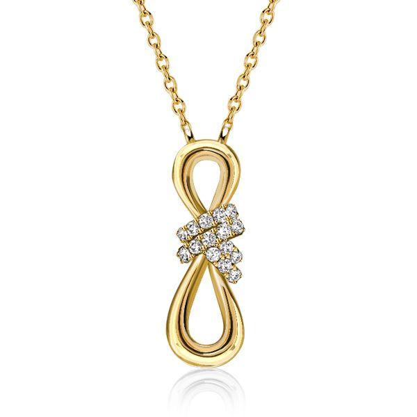 Infinity White Sapphire Pendant Necklace - 18K Gold Plated Sterling Silver