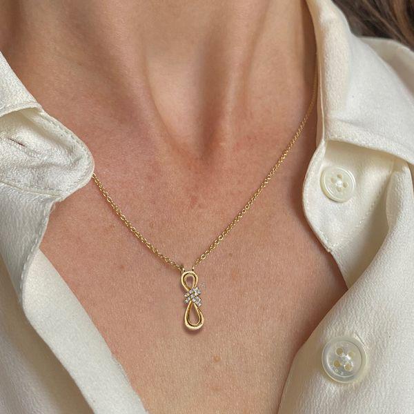 Infinity White Sapphire Pendant Necklace - 18K Gold Plated Sterling Silver