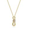 Infinity White Sapphire Pendant Necklace - 18K Gold Plated Sterling Silver