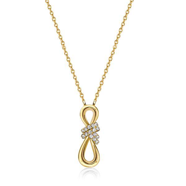 Infinity White Sapphire Pendant Necklace - 18K Gold Plated Sterling Silver