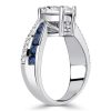 Pear-Shaped Blue Sapphire Bypass Ring - Sterling Silver Engagement Ring