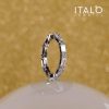 Eternity Sterling Silver Thin Wedding Band - Classic Design