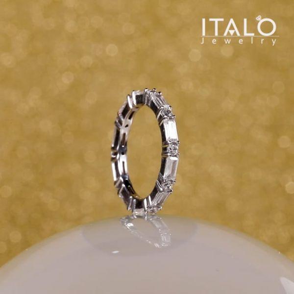 Eternity Sterling Silver Thin Wedding Band - Classic Design