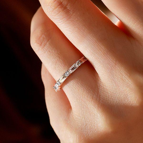 Eternity Sterling Silver Thin Wedding Band - Classic Design
