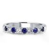Blue & White Sapphire Sterling Silver Band Ring