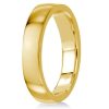 4mm Yellow Gold Plated Flat Wedding Band for Women, 18K Sterling Silver