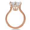 Rose Gold Emerald Cut Engagement Ring - 18K Plated Sterling Silver, 6 CT Center Stone