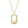 Personalized Initial Tag Signet Pendant Necklace for Women, 18K Gold Plated Sterling Silver