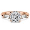 3 Stone White Sapphire Cushion Cut Engagement Ring - Sterling Silver
