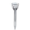Sterling Silver Three Stone Asscher Cut Cubic Zirconia Ring (4.00 CT Center)