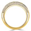 1.84 CT. TW. Multi-Color Half Eternity Band Anniversary Ring in 18K Gold Plated Sterling Silver