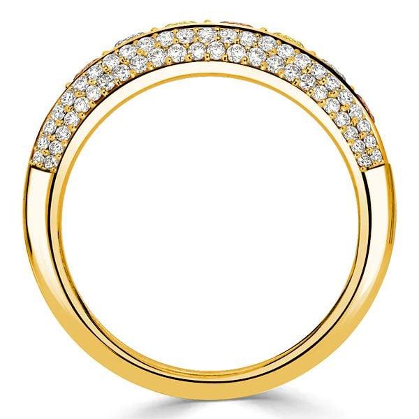 1.84 CT. TW. Multi-Color Half Eternity Band Anniversary Ring in 18K Gold Plated Sterling Silver