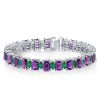 Emerald & Amethyst Tennis Bracelet in Sterling Silver - 16.15 CT. TW