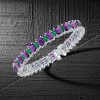 Emerald & Amethyst Tennis Bracelet in Sterling Silver - 16.15 CT. TW
