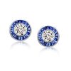 Halo Stud Earrings - 925 Sterling Silver, Round Cut, 0.15 CT