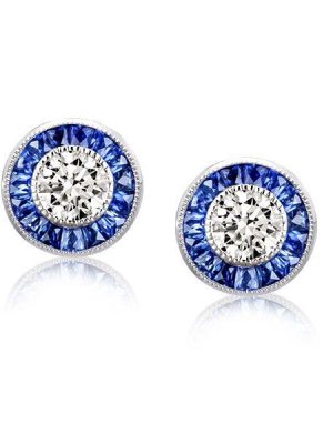Halo Stud Earrings - 925 Sterling Silver, Round Cut, 0.15 CT