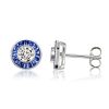 Halo Stud Earrings - 925 Sterling Silver, Round Cut, 0.15 CT