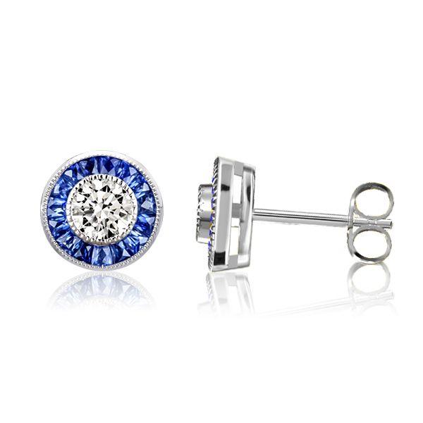 Halo Stud Earrings - 925 Sterling Silver, Round Cut, 0.15 CT