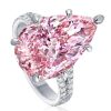 Pear Cut Pink Sapphire Engagement Ring - 925 Sterling Silver Split Shank