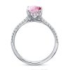 Pear Cut Pink Sapphire Engagement Ring - 925 Sterling Silver Split Shank