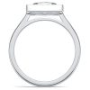 Unique Pear and Round White Blue Sapphire Engagement Ring in Rhodium-Plated Sterling Silver