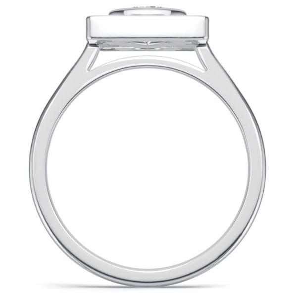 Unique Pear and Round White Blue Sapphire Engagement Ring in Rhodium-Plated Sterling Silver