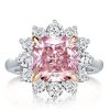 Two-Tone Princess Cut Simulated Diamond Engagement Ring in Sterling Silver