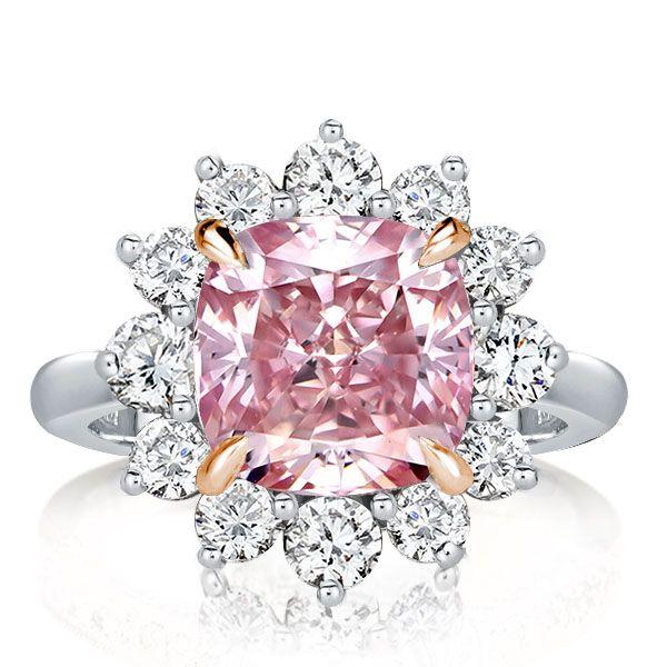 Two-Tone Princess Cut Simulated Diamond Engagement Ring in Sterling Silver