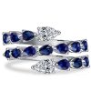 Pear Shaped Wedding Ring Twist Band for Women in 925 Sterling Silver