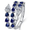 Pear Shaped Wedding Ring Twist Band for Women in 925 Sterling Silver
