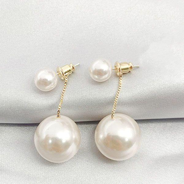 Golden Pearl Drop Earrings - 18K Gold Plated Sterling Silver