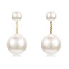 Golden Pearl Drop Earrings - 18K Gold Plated Sterling Silver