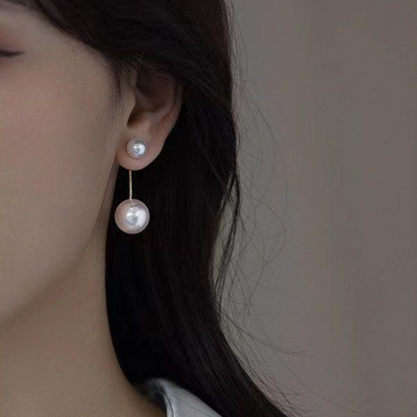 Golden Pearl Drop Earrings - 18K Gold Plated Sterling Silver