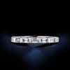 Baguette Eternity Band: Sterling Silver White Sapphire Wedding Ring