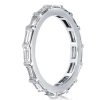 Baguette Eternity Band: Sterling Silver White Sapphire Wedding Ring