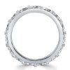 Baguette Eternity Band: Sterling Silver White Sapphire Wedding Ring