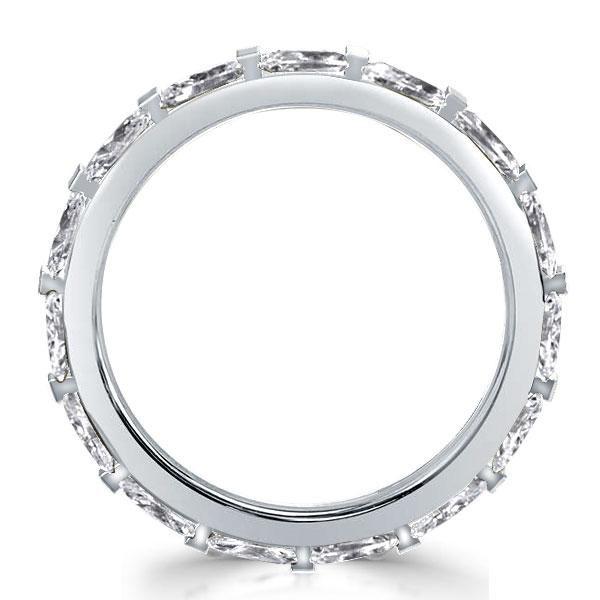 Baguette Eternity Band: Sterling Silver White Sapphire Wedding Ring